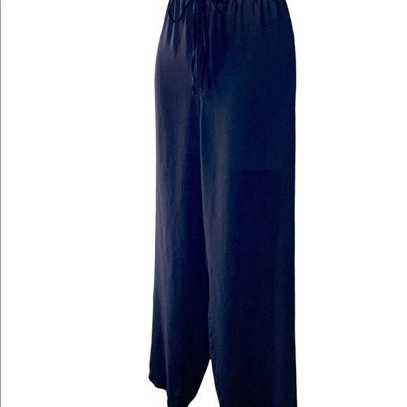 Black Dress Pants High Waisted  Semi Sheer Mesh Relax Fit Medium - Picture 2 of 7